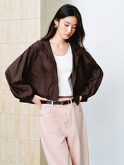 Women's Casual Lightweight Hooded  Shirt Jacket