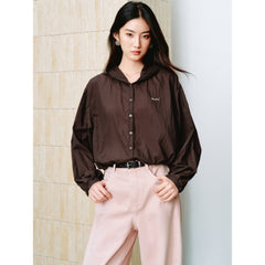 Women's Casual Lightweight Hooded  Shirt Jacket