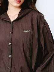 Women's Casual Lightweight Hooded  Shirt Jacket