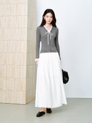 Women's Casual Lustrous Convertible Knit Cardigan