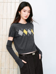 Women's Casual Detachable-Sleeve Knit Pullover