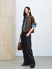 Women's Vintage Faux-Suede Cropped Jacket