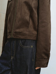 Women's Vintage Faux-Suede Cropped Jacket