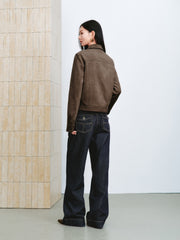 Women's Vintage Faux-Suede Cropped Jacket