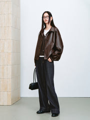 Women's Vintage Sheen Faux-Sheepskin  Jacket