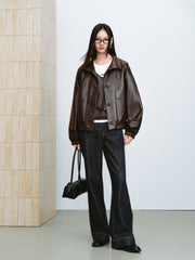 Women's Vintage Sheen Faux-Sheepskin  Jacket