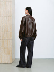 Women's Vintage Sheen Faux-Sheepskin  Jacket
