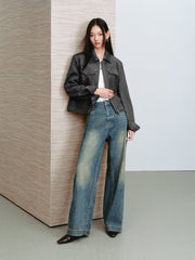 Women's Vintage Faux-Suede Cropped Jacket