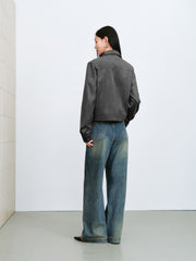 Women's Vintage Faux-Suede Cropped Jacket