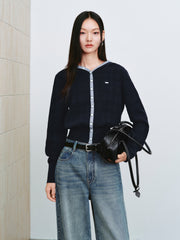 Women's Intellectual Jacquard Hooded Knit Cardigan