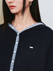 Women's Intellectual Jacquard Hooded Knit Cardigan