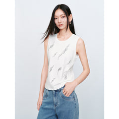 Women's Casual Embroidered Wide-Strap Tank Top
