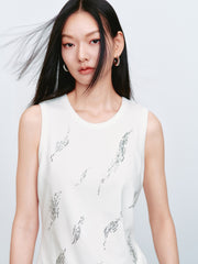 Women's Casual Embroidered Wide-Strap Tank Top