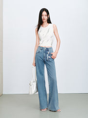 Women's Casual Embroidered Wide-Strap Tank Top