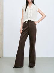 Women's Casual Brown Flare Jeans