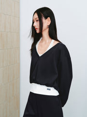 Women's Casual  Faux-Layer Halter Sweatshirt