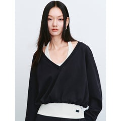 Women's Casual  Faux-Layer Halter Sweatshirt