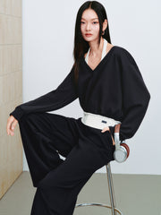 Women's Casual  Faux-Layer Halter Sweatshirt