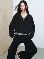 Women's Casual Waist-Cinching Tencel Sweatshirt Set
