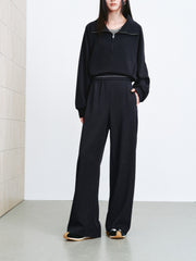 Women's Casual Waist-Cinching Tencel Sweatshirt Set