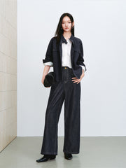 Women's Casual Blouson Stand-Collar PU Jacket
