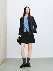 Women's Casual Blouson Stand-Collar PU Jacket