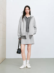 Women's Casual Collegiate Plaid Sweatshirt Jacket
