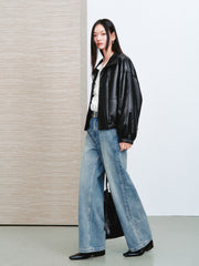 Women's Vintage Sheen Faux-Sheepskin  Jacket