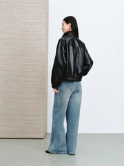 Women's Vintage Sheen Faux-Sheepskin  Jacket
