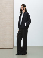Women's Casual Blouson Stand-Collar PU Jacket