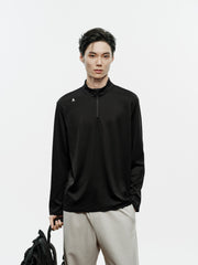 Men's Casual Half-Zip Stand-Collar Base Layer T-Shirt