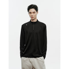 Men's Casual Half-Zip Stand-Collar Base Layer T-Shirt