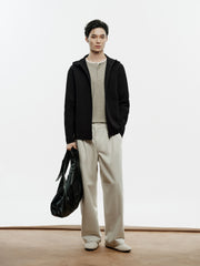 Men's Sporty Tech Jacket-Style Knit Cardigan