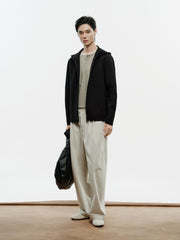 Men's Sporty Tech Jacket-Style Knit Cardigan