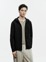 Men's Sporty Tech Jacket-Style Knit Cardigan