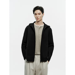 Men's Sporty Tech Jacket-Style Knit Cardigan