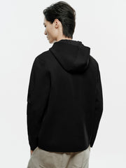 Men's Sporty Tech Jacket-Style Knit Cardigan