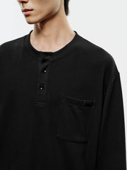 Men's Casual Faux-Layer Waffle-Knit Long-Sleeve T-Shirt