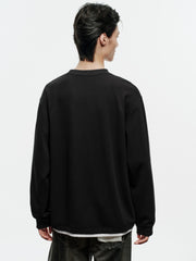 Men's Casual Faux-Layer Waffle-Knit Long-Sleeve T-Shirt