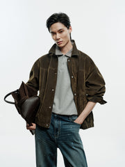 Men's American Vintage Flocked Denim Jacket
