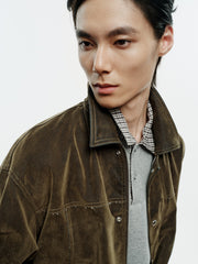 Men's American Vintage Flocked Denim Jacket