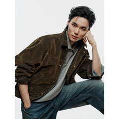 Men's American Vintage Flocked Denim Jacket