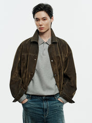 Men's American Vintage Flocked Denim Jacket