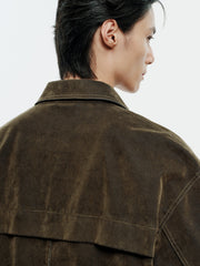 Men's American Vintage Flocked Denim Jacket