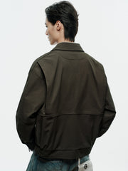 Men's Vintage Aircraft-Buckle Brown Jacket