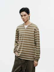 Men's Vintage Stripe Henley Textured Sweatshirt