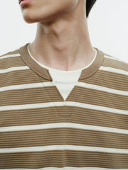 Men's Vintage Stripe Henley Textured Sweatshirt