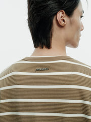 Men's Vintage Stripe Henley Textured Sweatshirt