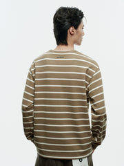 Men's Vintage Stripe Henley Textured Sweatshirt