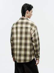 Men's Casual Contrast-Plaid Embroidered-Logo Shirt